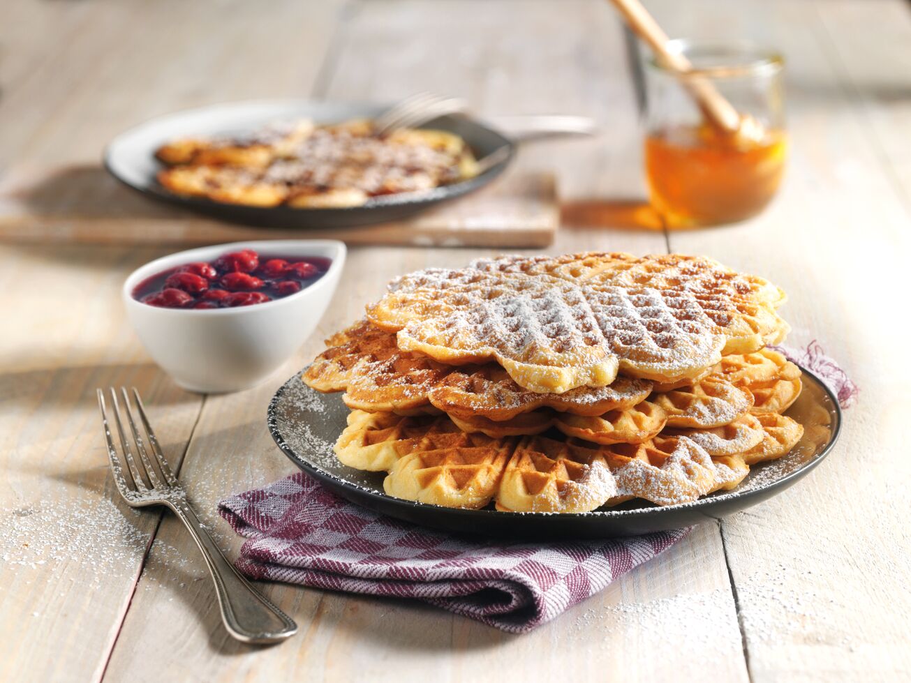 Waffles with sugar