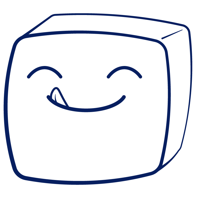 Happy sugar cube