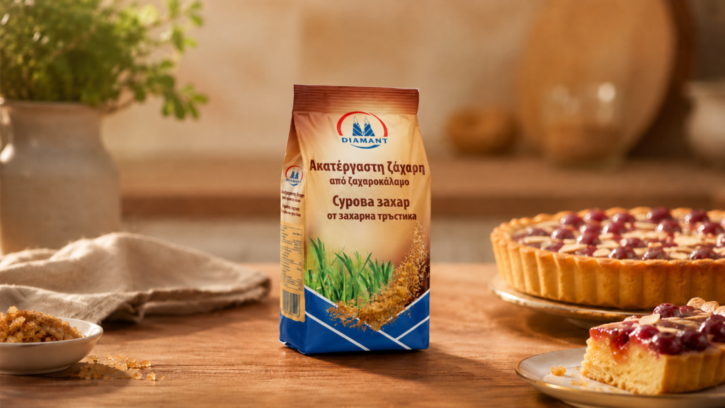 Καστανή Ακατέργαστη Zάχαρη DIAMANT 500gr