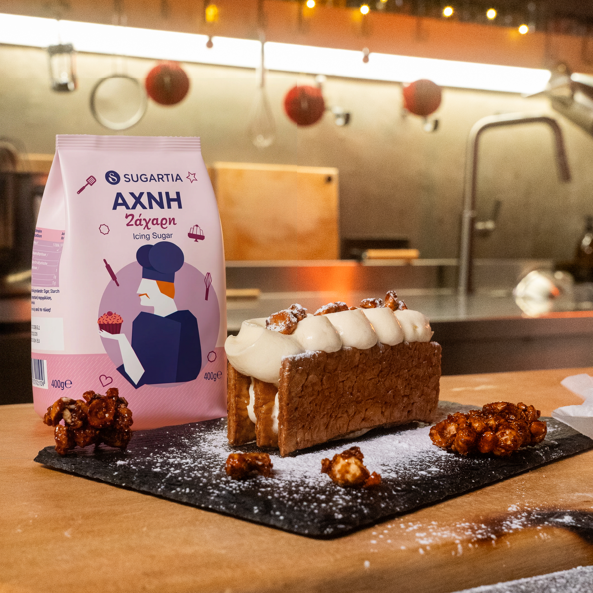 Γλυκό μιλφέιγ με προϊόν ζάχαρη Sugartia