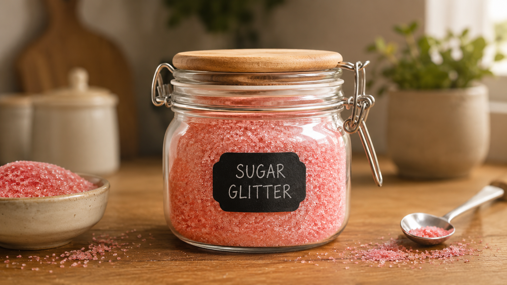 Jar of vanilla sugar for the SUGARTIA Vanilla Sugar idea